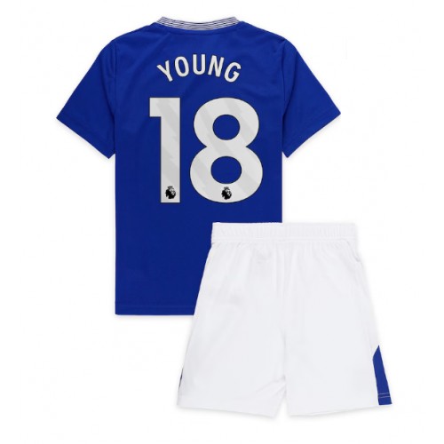 Dětský fotbalový dres Everton Ashley Young #18 2024-25 Domácí Krátký Rukáv (+ trenýrky)